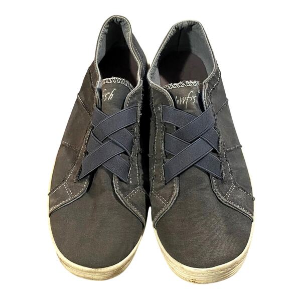 Blowfish Womans No Lace Sneakers 10 Gray Canvas Summer Slip On Shoes - Picture 5 of 11